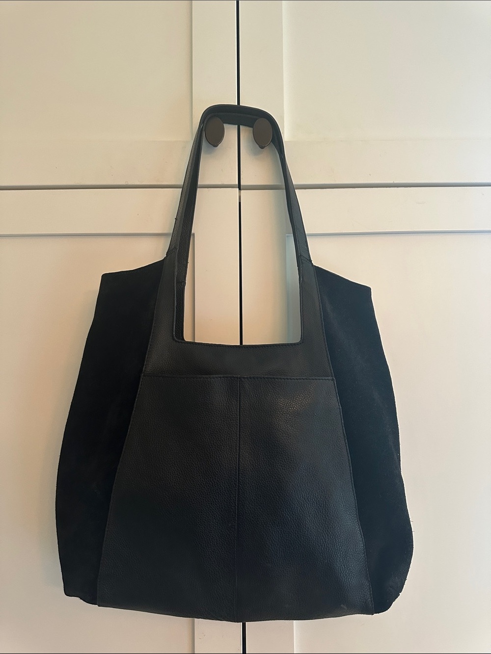 Crown Vintage leather and suede shoulder bag
